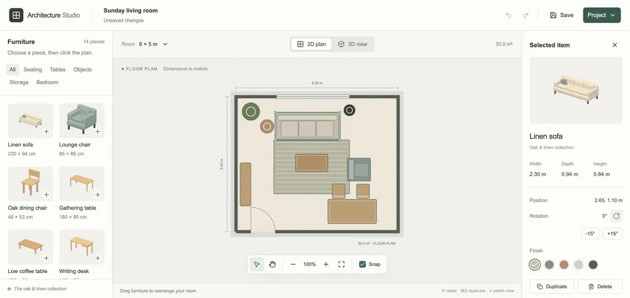 Architecture Studio：平面规划界面截图 · Katia Gil Guzman / OpenAI